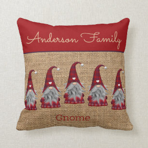 Coussin Joli Elfe de Noël rustique personnalisé Gnome