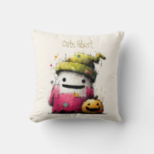 Joli fantôme en patchwork aquarelle pour Halloween
