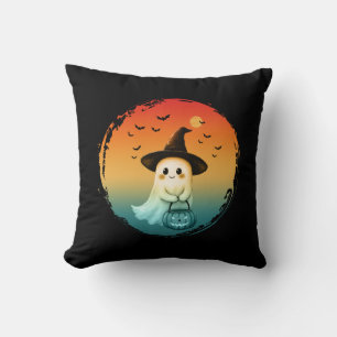 Coussin joli fantôme halloween citrouille automne saison a