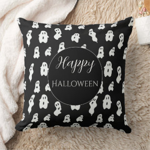 Coussin Joli Fantôme Noir Blanc Noir