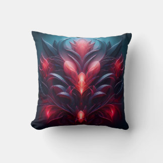 Coussin Joli Fractage rouge et bleu avec une touche floral