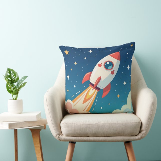 Coussin Joli fusée spatiale qui décolle (Chaise)