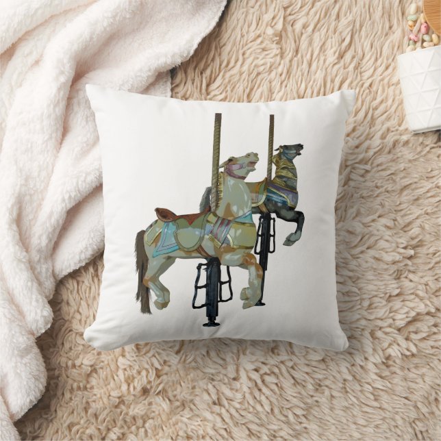 Coussin Joli Joyeux Parcours Carrousel Chevaux Jeter Oreil (Couverture)