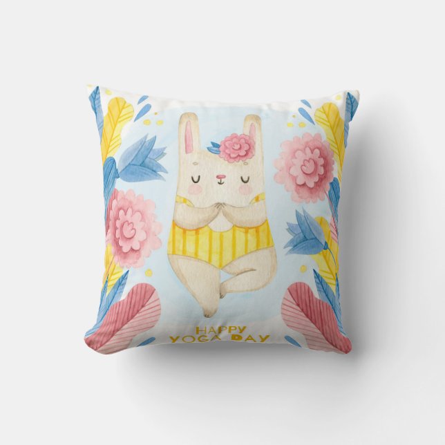 Coussin Joli lapin de Yoga (Recto)