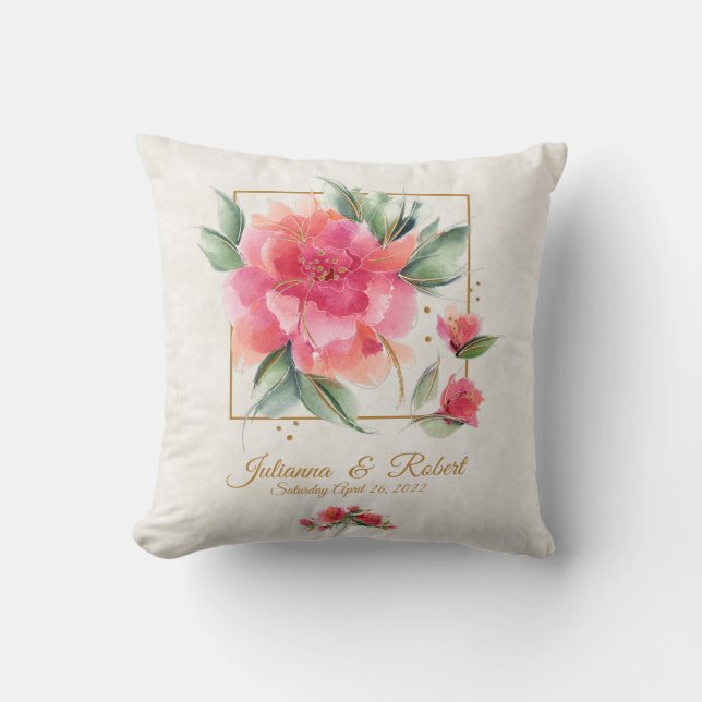 Coussin Joli mariage Rose à budget jardin (Recto)