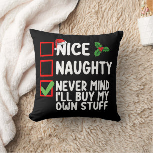 Coussin Joli méchant on s'en fiche je vais acheter mes pro