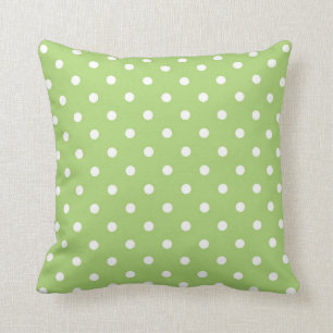 Coussin Joli, mignon, classique pois vert citron