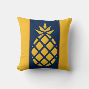 Coussin Joli Monogramme D'Ananas Jaune Et Bleu