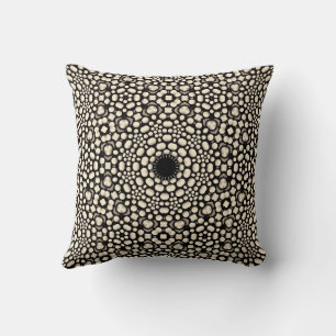 Coussin Joli motif mandala noir et blanc moderne et élégan