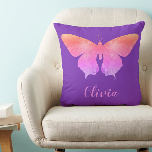 Coussin Joli motif papillon ajouter nom