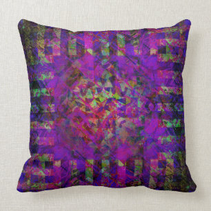 Coussin Joli motif pourpre abstrait de kaléidoscope