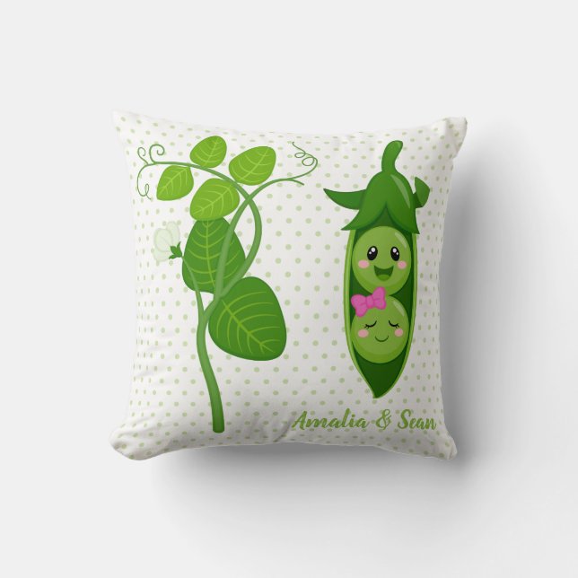 Coussin Joli pois adorables - choisir la couleur arrière - (Recto)