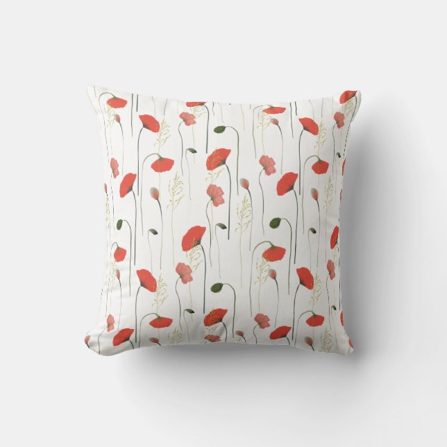 Coussin Joli Poppies Fille Motif Floral (Recto)