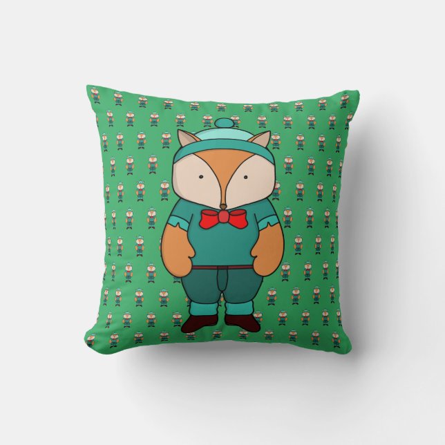 Coussin Joli renard vert (Recto)