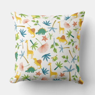 Coussin Joli safari coloré boisé animaux pépinière enfants