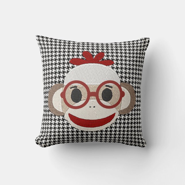 Coussin "Joli singe de choq" JETER UN OREILLÈRE (Recto)