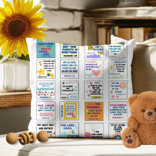 Coussin Joli verset de la Bible pour enfants mémoire écrit