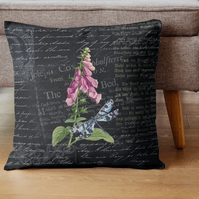 Coussin Joli Vintage Fleur & Papillon Botanique (Créateur téléchargé)