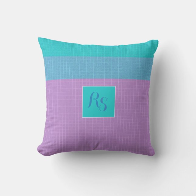 Coussin Jolie Aqua bleu rose >Coussin Monogram (Recto)