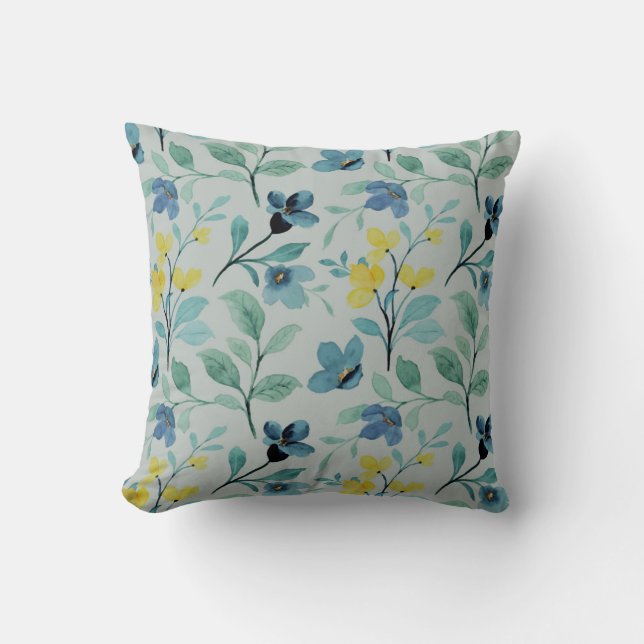 Coussin Jolie aquarelle florale  (Recto)