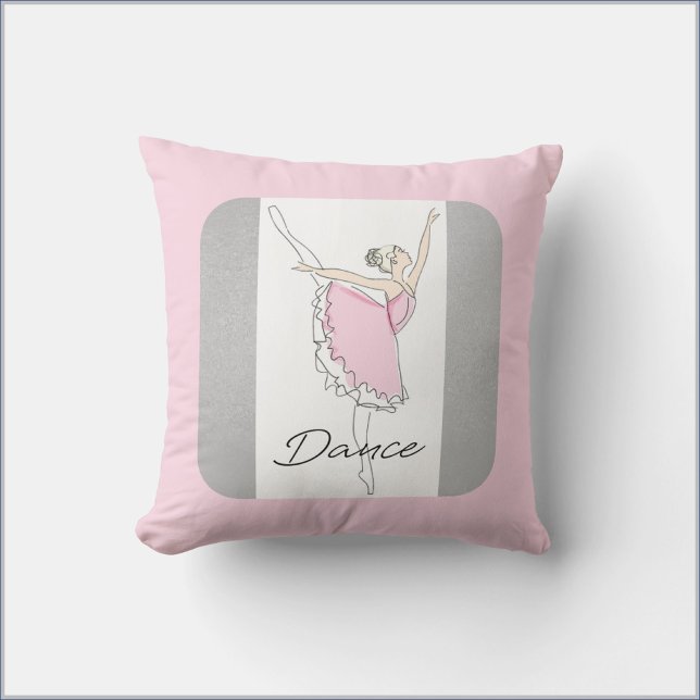 Coussin Jolie Ballerina dansante en Tutu rose (Créateur téléchargé)