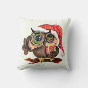 Coussin Jolie Chouette de Noël Jetez l'oreiller