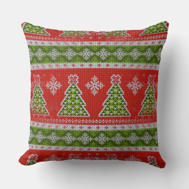 Coussin Jolie conception de pull de Noël (Recto)