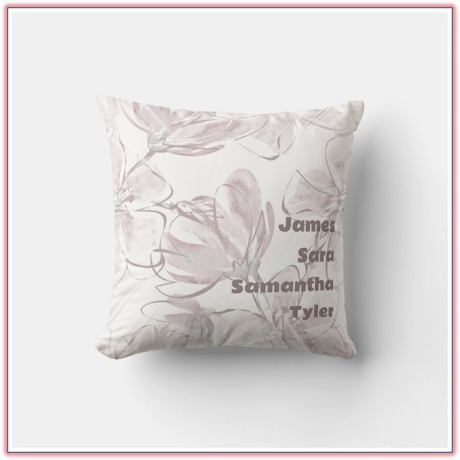 Coussin Jolie couleur neutre Floral Membres de la famille (Créateur téléchargé)
