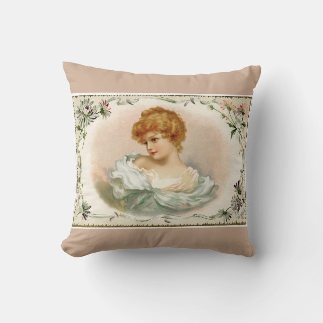 Coussin Jolie dame victorienne Floral (Recto)