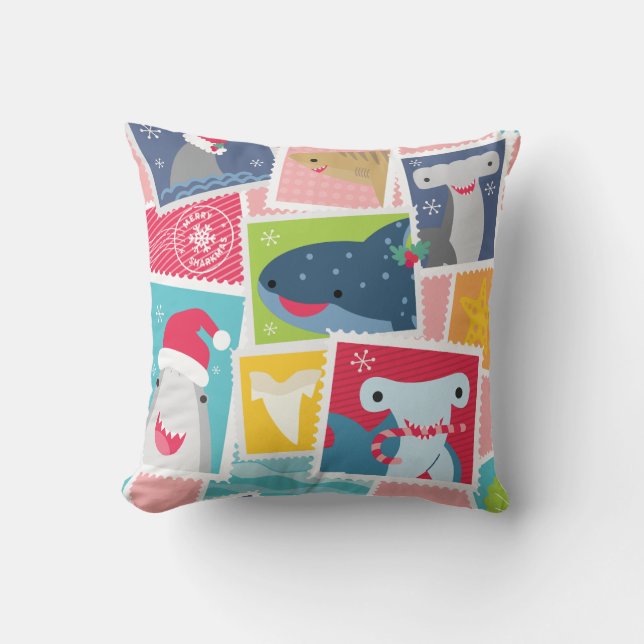 Coussin Jolie espèce de requin Noël (Recto)