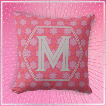 Jolie étoile rose Motif géométrique Monogramme