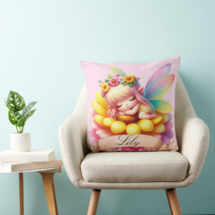 Coussin Jolie Fée Endormie Rêves Suaves Floraux Fantaisist