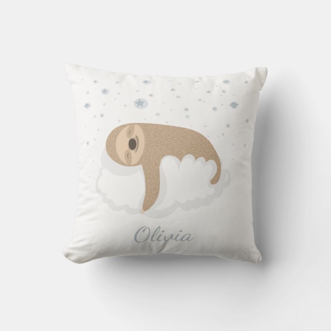 Coussin Jolie fentes bébé dormant sur un nuage Personnalis (Recto)