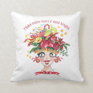 Coussin Jolie Fille Fille de Noël Jeu d'oreiller