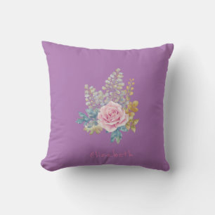 Coussin Jolie Fleur Aquarelle - Personnalisée