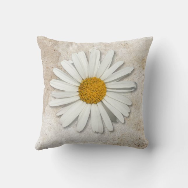 Coussin Jolie Fleur de marguerite Blanche - Mode Florale (Verso)