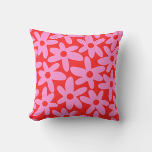 Coussin Jolie Fleur de Marguerite Temps Prépa Rose et Roug