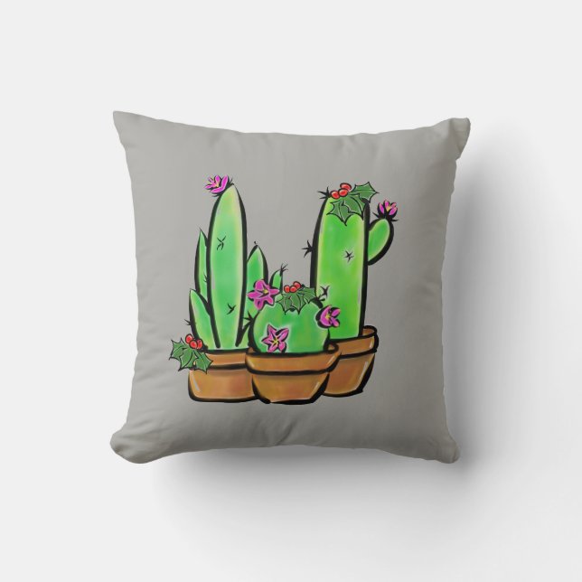 Coussin Jolie fleur de Noël Cactus cactus succulents (Recto)