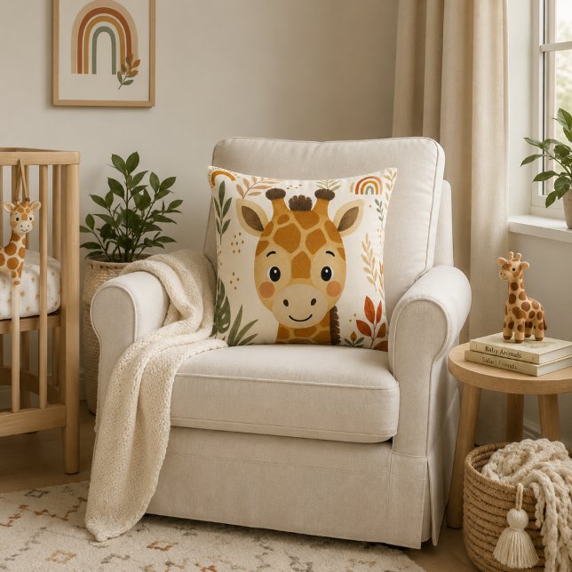Coussin Jolie girafe de la savane pour la nurserie (Créateur téléchargé)