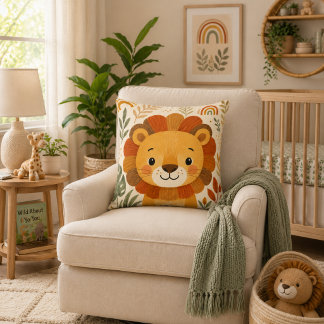 Coussin Jolie lion de la savane pour la nurserie