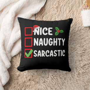 Coussin Jolie liste de Noël sarcastique méchante sarcasme