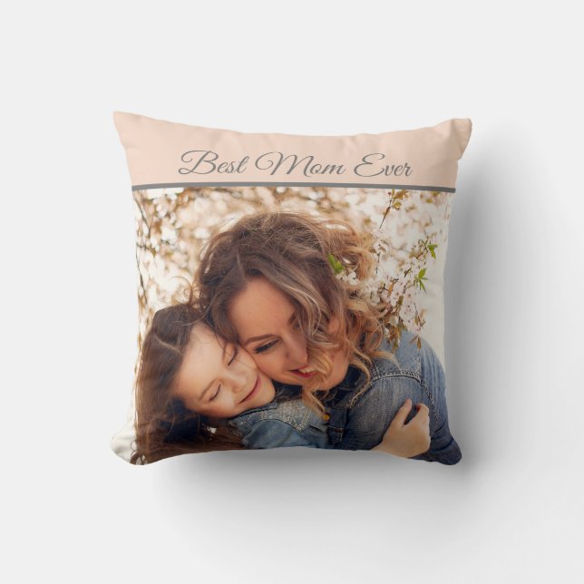 Coussin Jolie meilleure photo de maman (Recto)