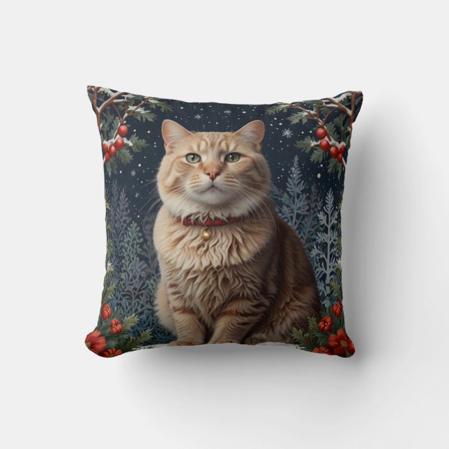 Coussin Jolie Noël chic vacances hiver verdure (Recto)