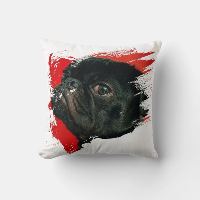 Coussin Jolie oeuvre de chiot (Recto)