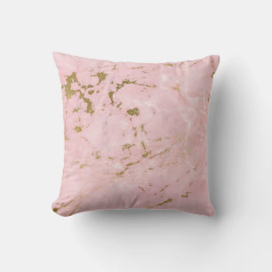 COUSSIN JOLIE ROSE BLANC MARBRE D'OR INSPIRÉ CUSHION