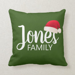 Coussin jolie SANTA HAT avec typographie |