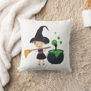 Coussin Jolie sorcière d'Halloween