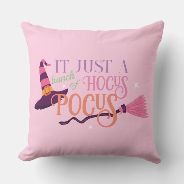 Coussin Jolie sorcière rose Hocus Pocus Halloween Casquett (Recto)