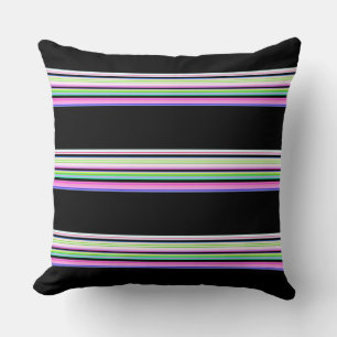 Coussin Jolies bandes néon colorées