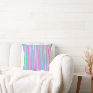 Coussin Jolies bandes Vertes Pastels
